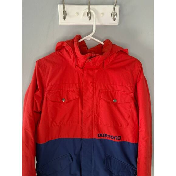 Burton Dry Ride Arctic Ski Jacket Coat Youth XL 18 Red Navy Hooded Snowboard - Picture 11 of 13